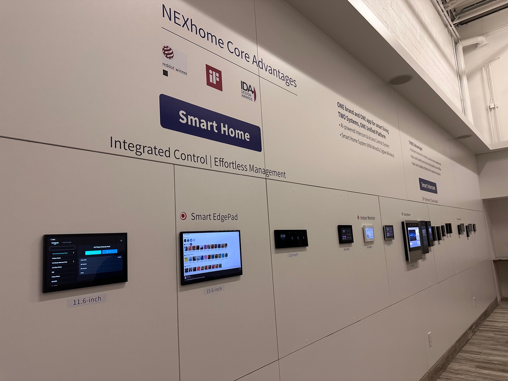 Onelink smart home showroom NEXhome display wall in Bolton Ontario